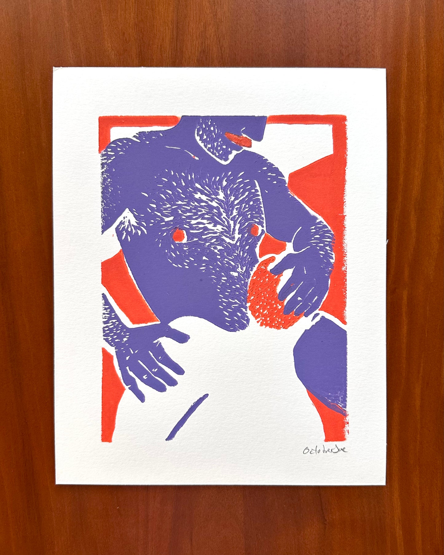 Say Uncle Ltd Edition - Linocut Print