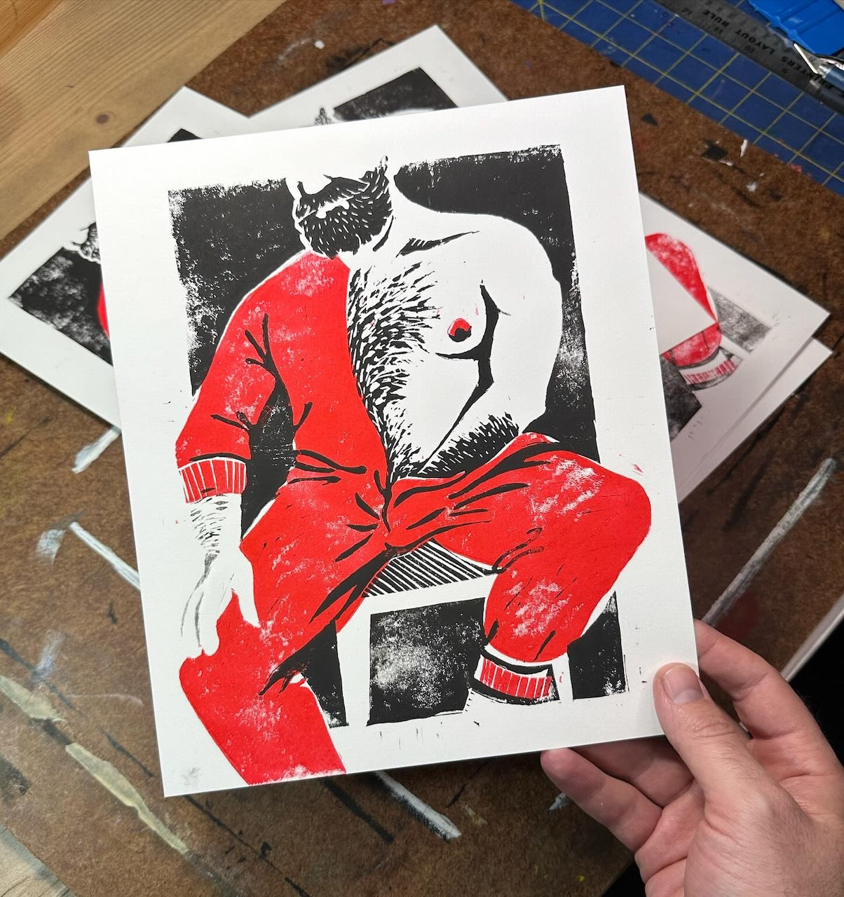 Handwarmer - Linocut Print