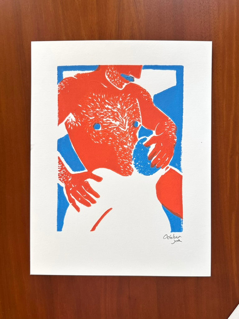 Say Uncle Ltd Edition - Linocut Print