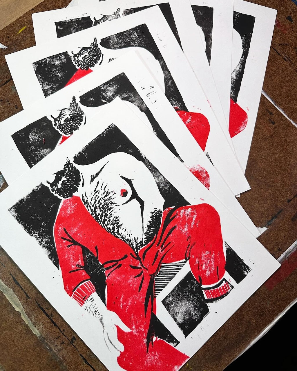 Handwarmer - Linocut Print