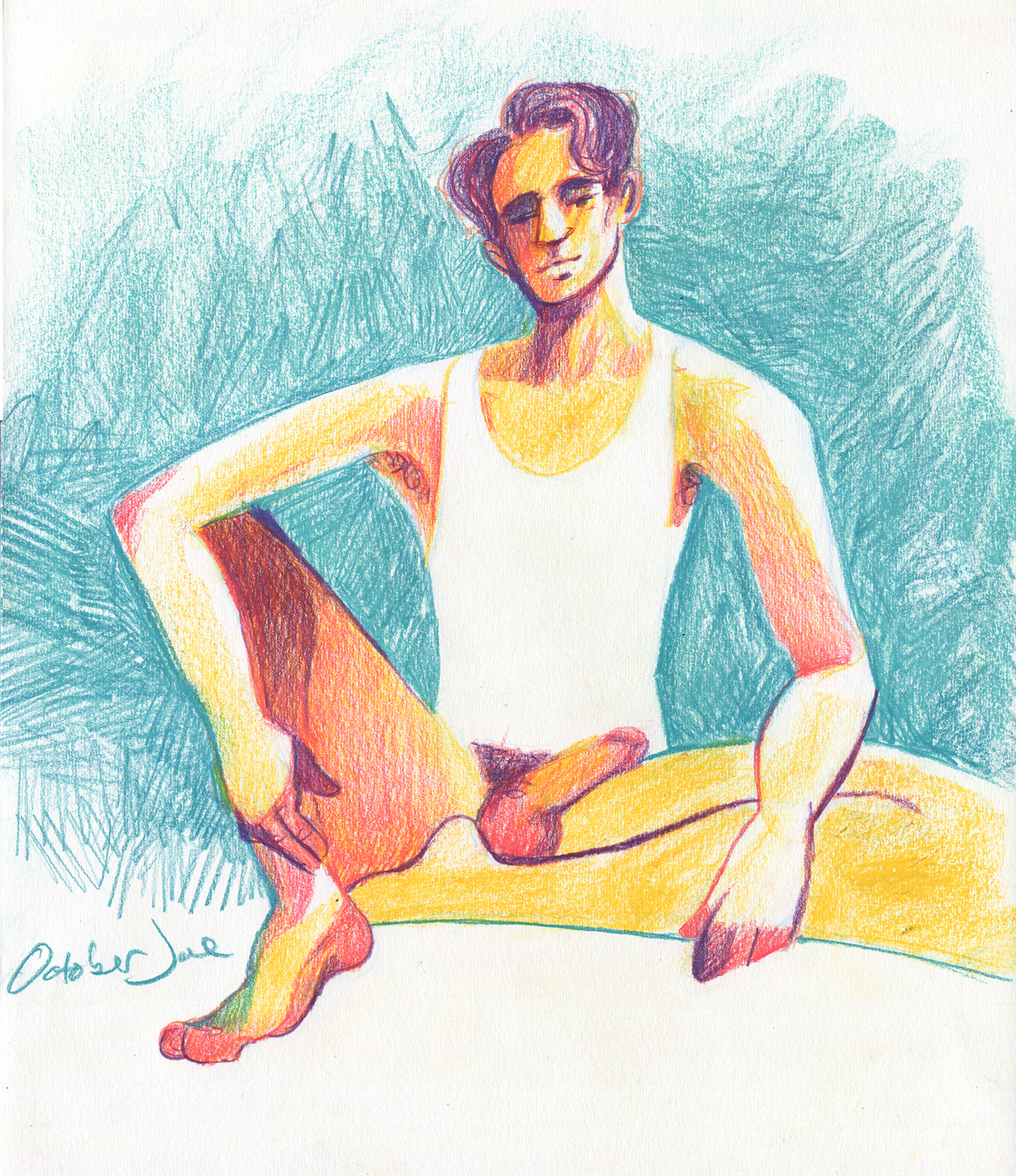 Ben's New Tank Top - Original Drawing