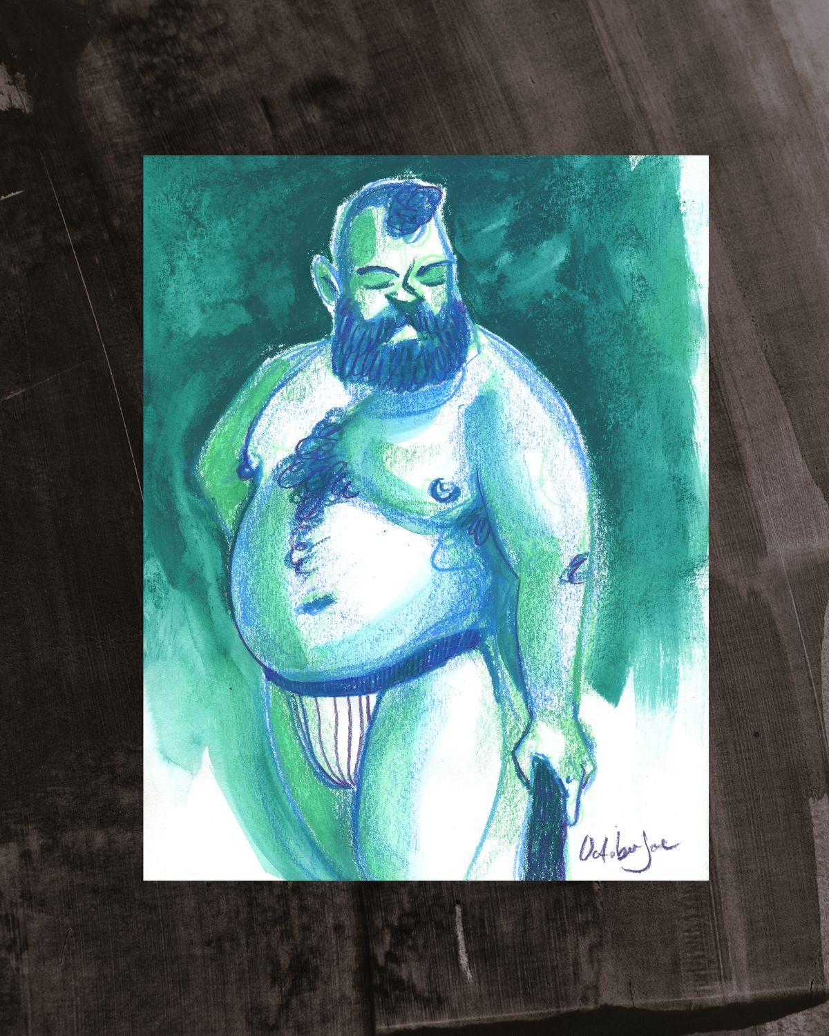 Blue Bear - Original Drawing