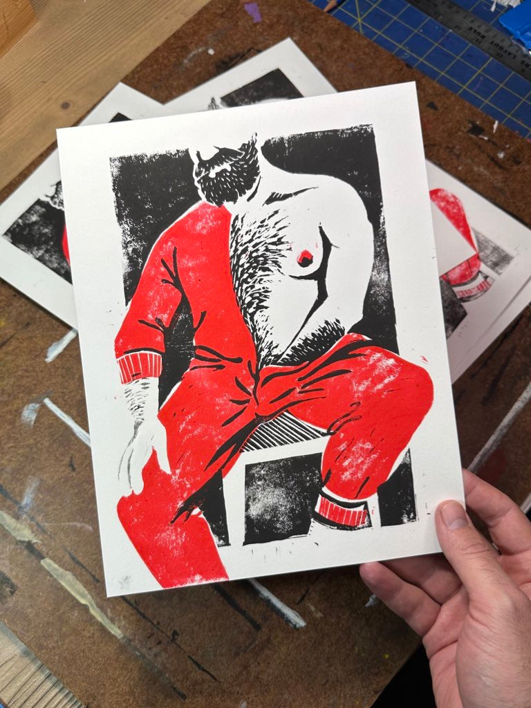 Handwarmer - Linocut Print