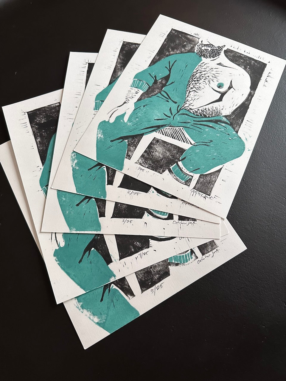 Handwarmer - Linocut Print