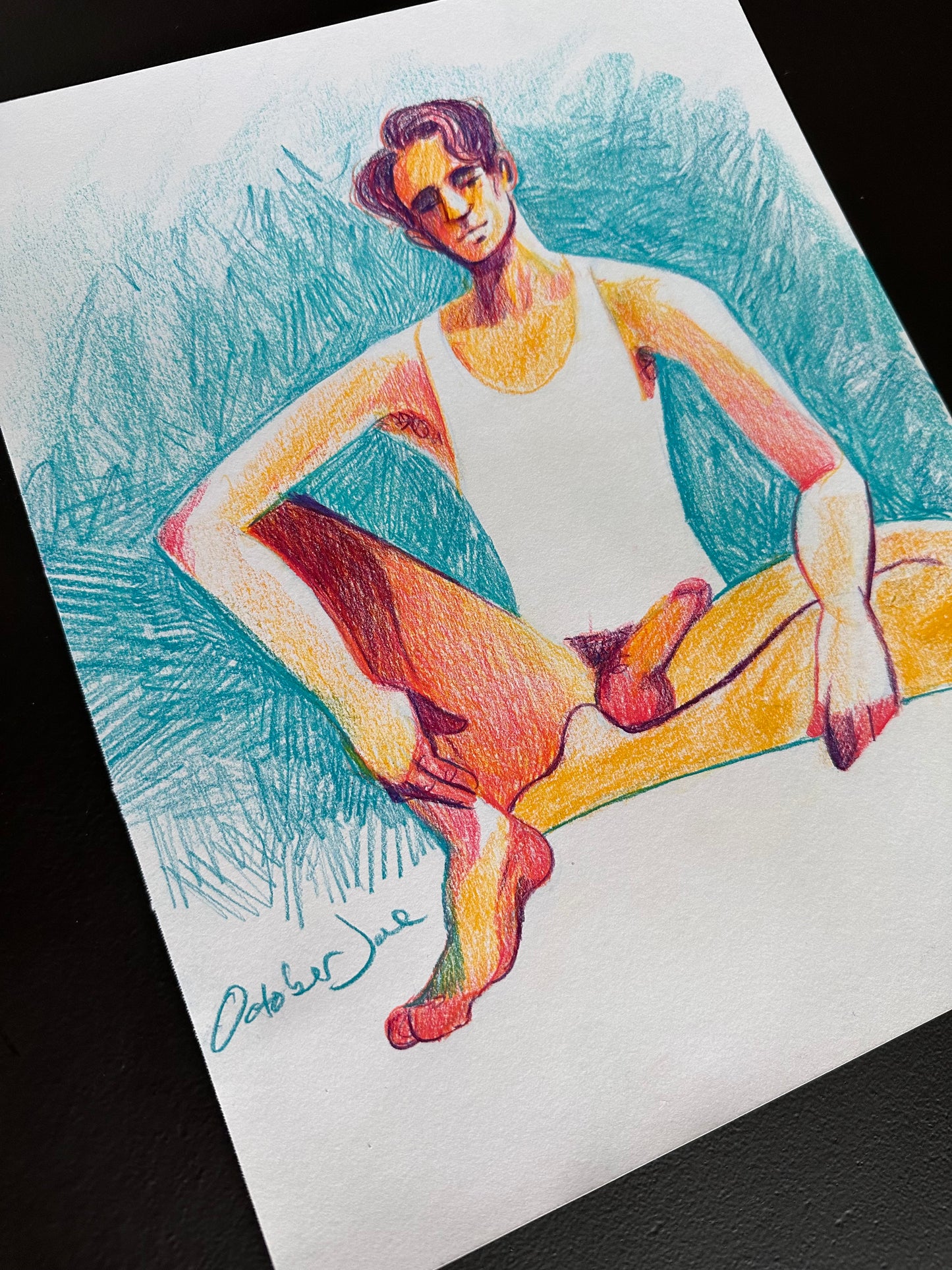 Ben's New Tank Top - Original Drawing