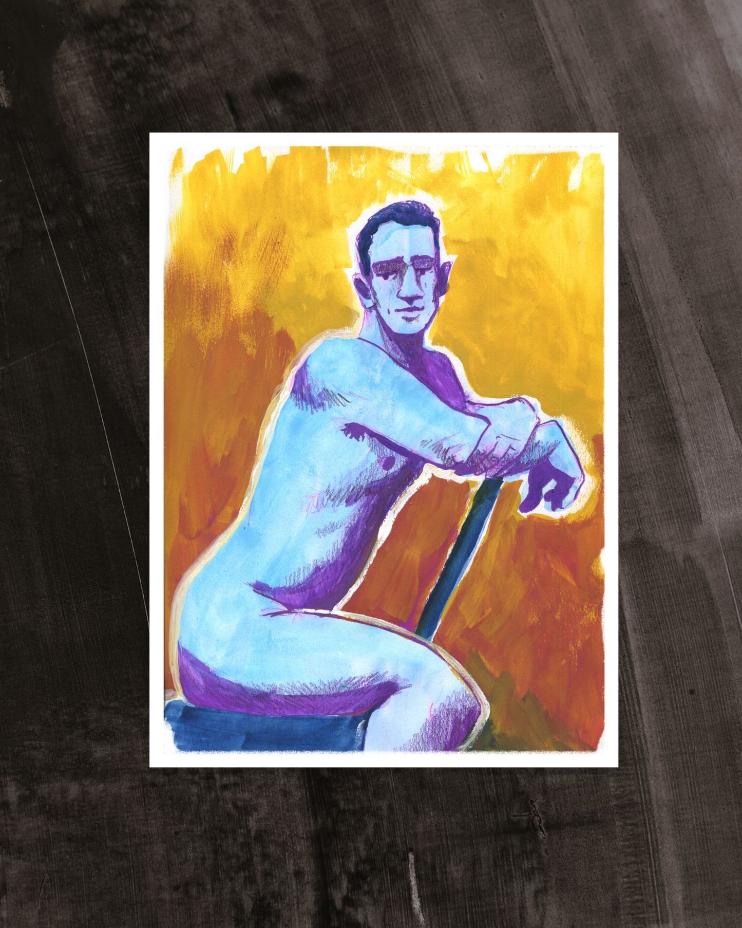 Sergei Seated - Original Pastel Drawing