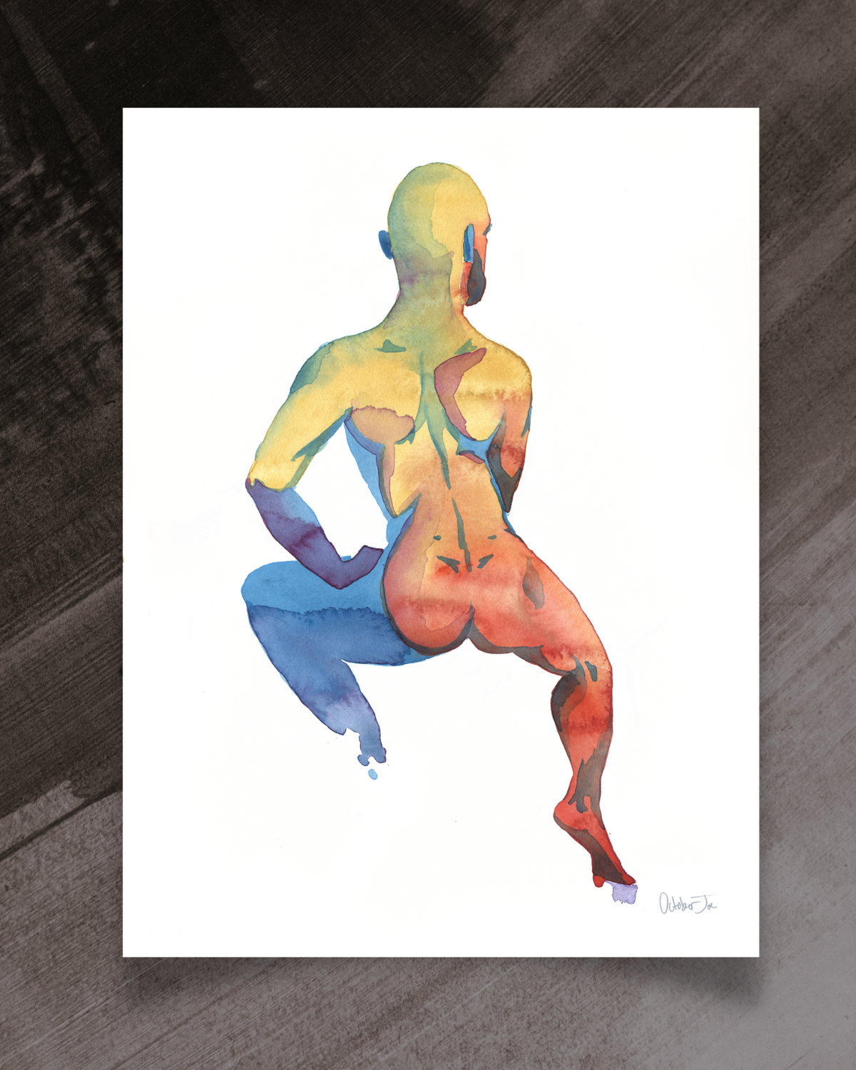 Sitting Figure - Original Watercolor Painting