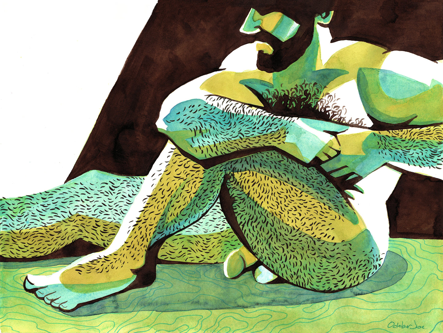 The Green Giant - Original Watercolor Painting