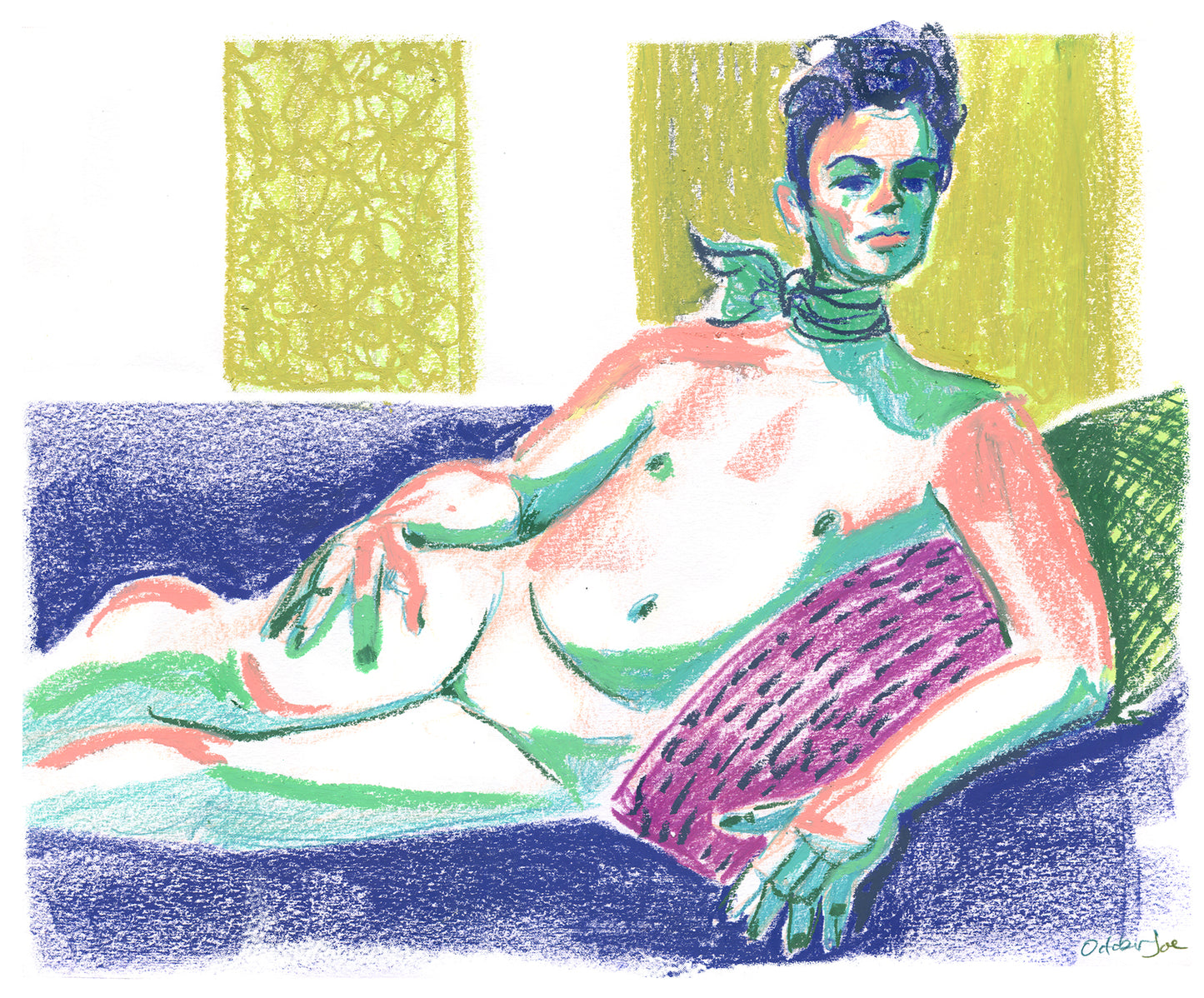 Reclining Louis - Original Drawing