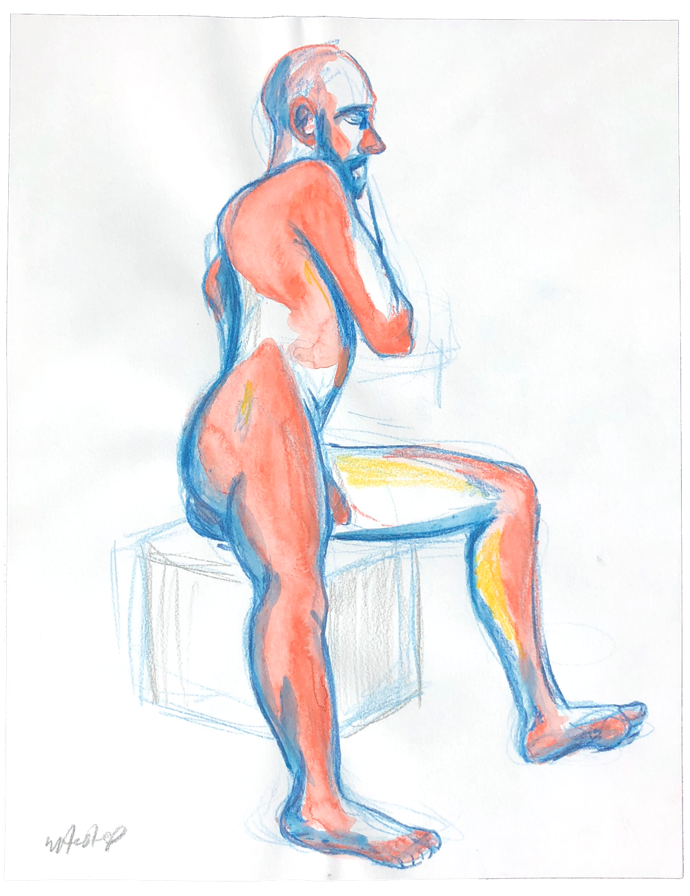 Figure Study #48 - Original Drawing