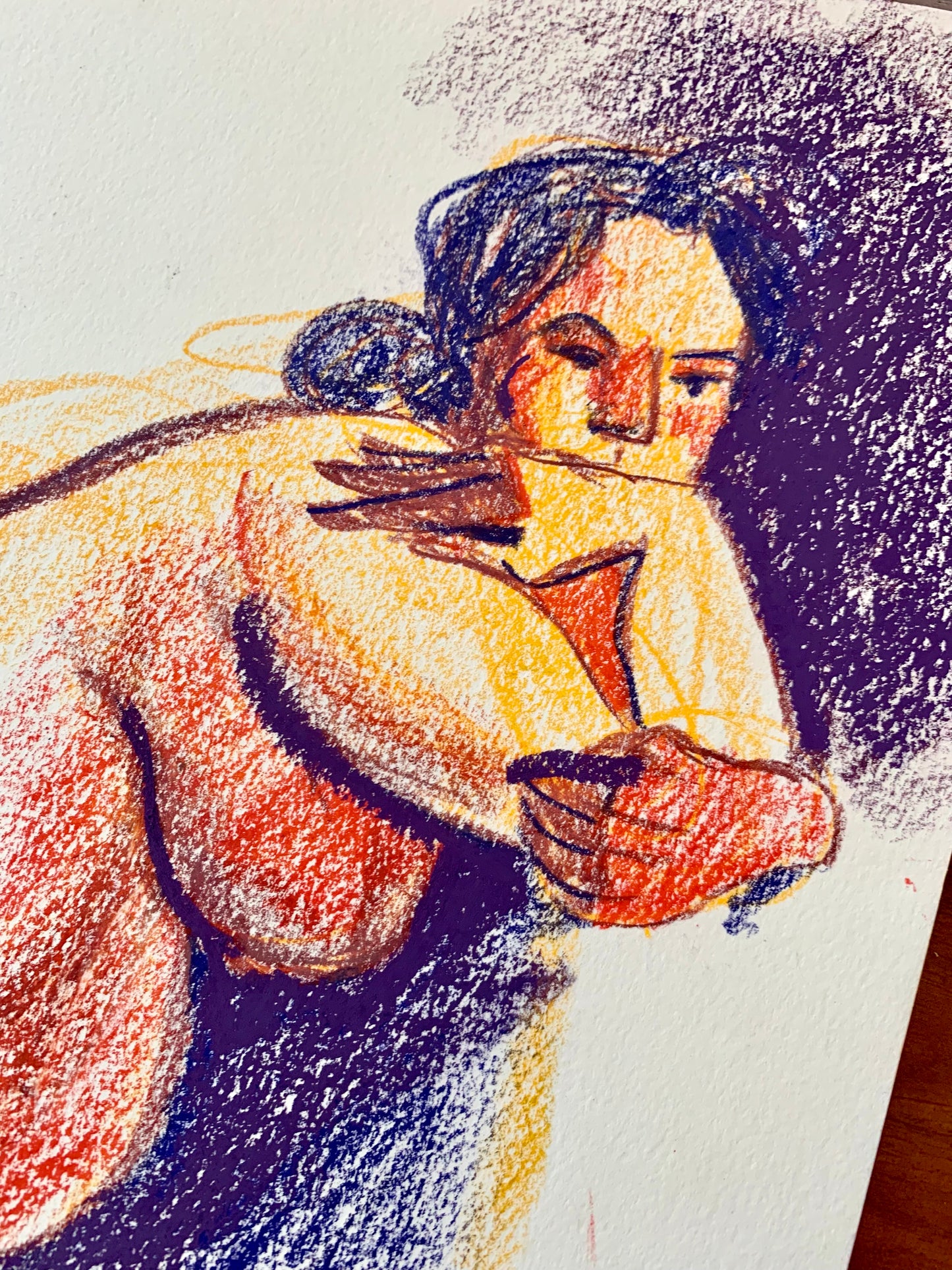 Pensive Elena - Original Drawing