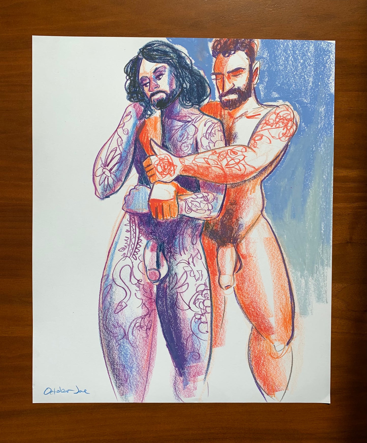 Joe & Musa Embrace #1 - Original Drawing