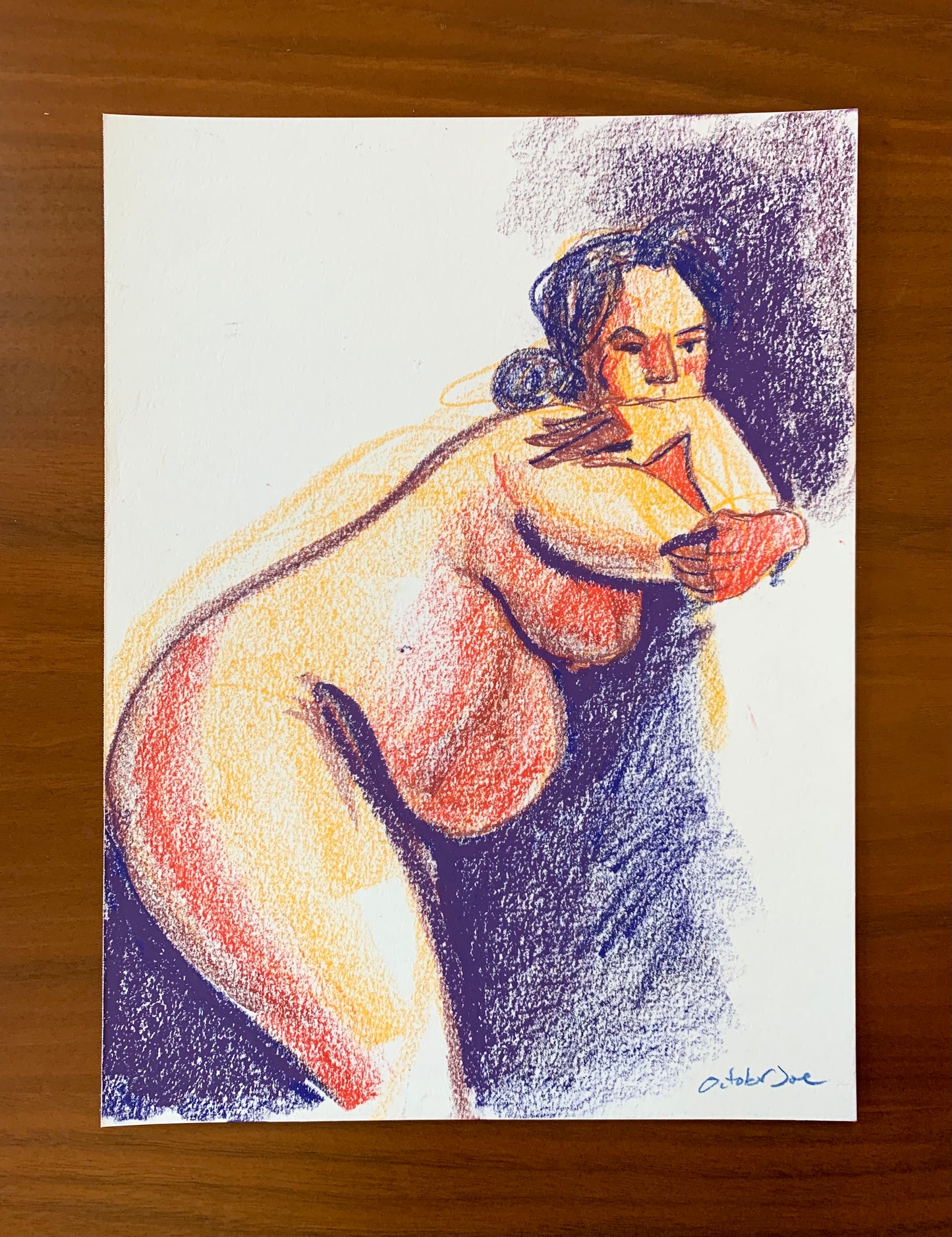 Pensive Elena - Original Drawing