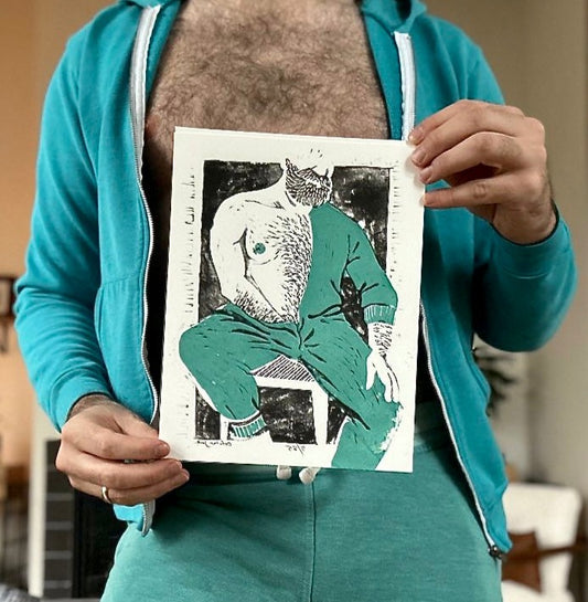 Handwarmer - Linocut Print