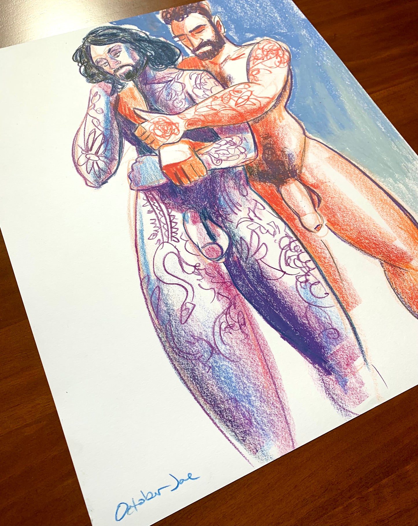 Joe & Musa Embrace #1 - Original Drawing
