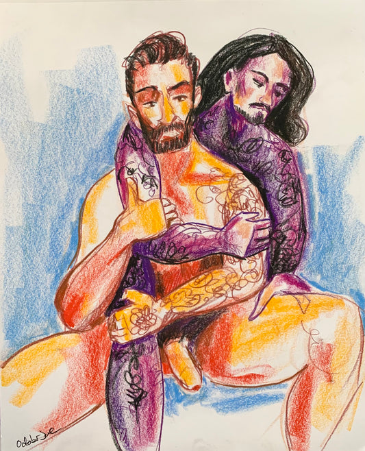 Joe & Musa Embrace #2 - Original Drawing